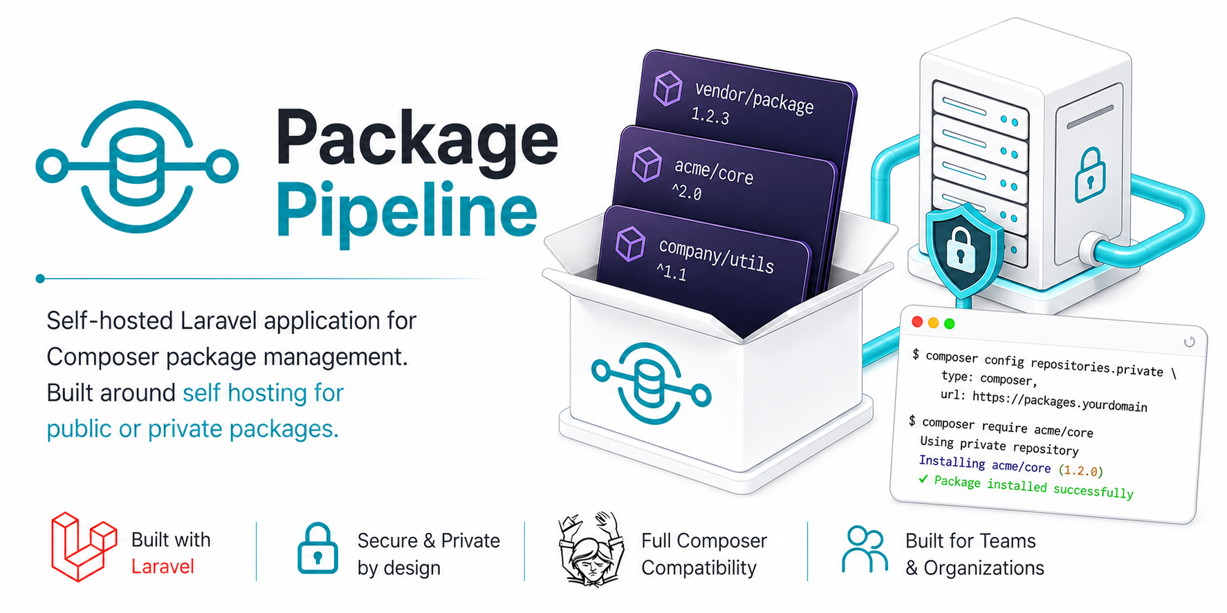 Package Pipeline — a self-hosted Composer registry with a Filament admin panel